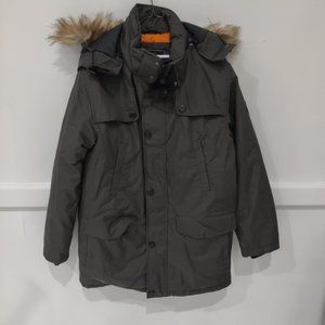 NWoT NOIZE Outerwear Men's Mid-Length Faux Fur Hood Parka Green Size S $200 O196